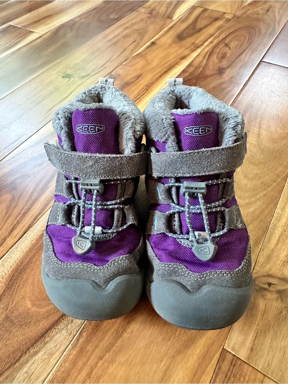 KEEN Kids Knotch Chukka Waterproof Winter Boots Purple/Gray Size Toddler 10